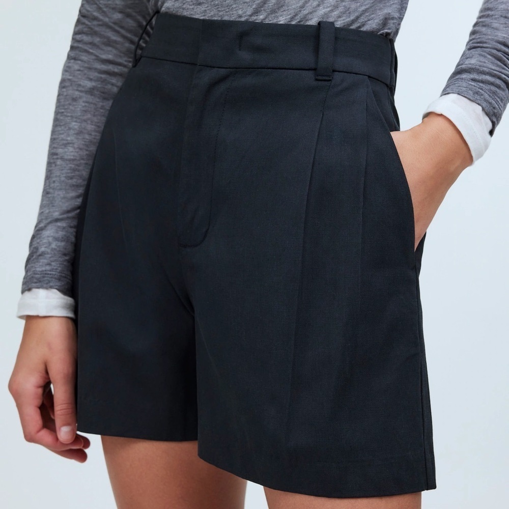 Madewell Black High-Rise Tailored Shorts